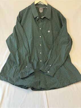 Cinch Men's Green Geometric Button-Down Shirt